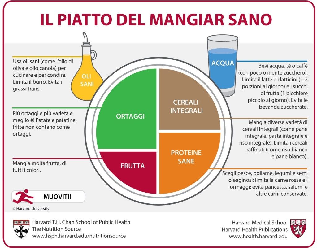 Dieta sana il Piatto del Mangiar Sano